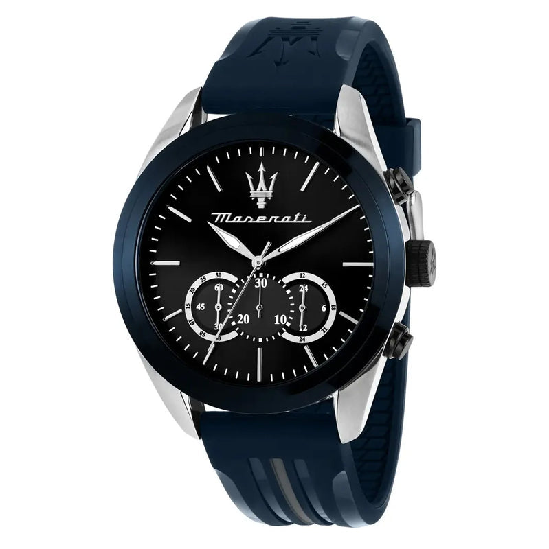  Shop Authentic Maserati Traguardo Chronograph Blue Dial Black Silicone Strap Watch For Men - R8871612046 - Luxxuri