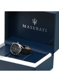  Shop Authentic Maserati Trimarano Chronograph Black Dial Black Leather Strap Watch For Men - R8871632001 - Luxxuri