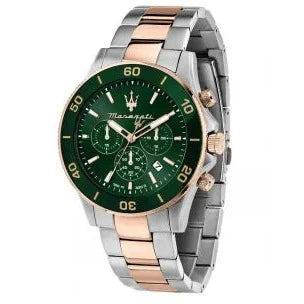  Shop Authentic Maserati Competizione Chronograph Green Dial Two Tone Steel Strap Watch For Men - R8873600004 - Luxxuri
