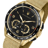  Shop Authentic Maserati Traguardo 45mm Quartz Gold Black Dial Watch For Men - R8873612010 - Luxxuri