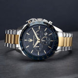  Shop Authentic Maserati Traguardo Chronograph Limited Edition Blue Dial Two Tone Steel Strap Watch For Men - R8873612046 - Luxxuri