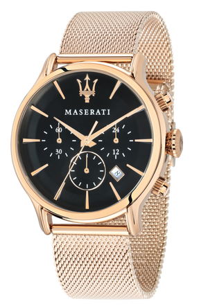  Shop Authentic Maserati Epoca Black Dial Gold Mesh Bracelet Watch For Men - R8873618005 - Luxxuri