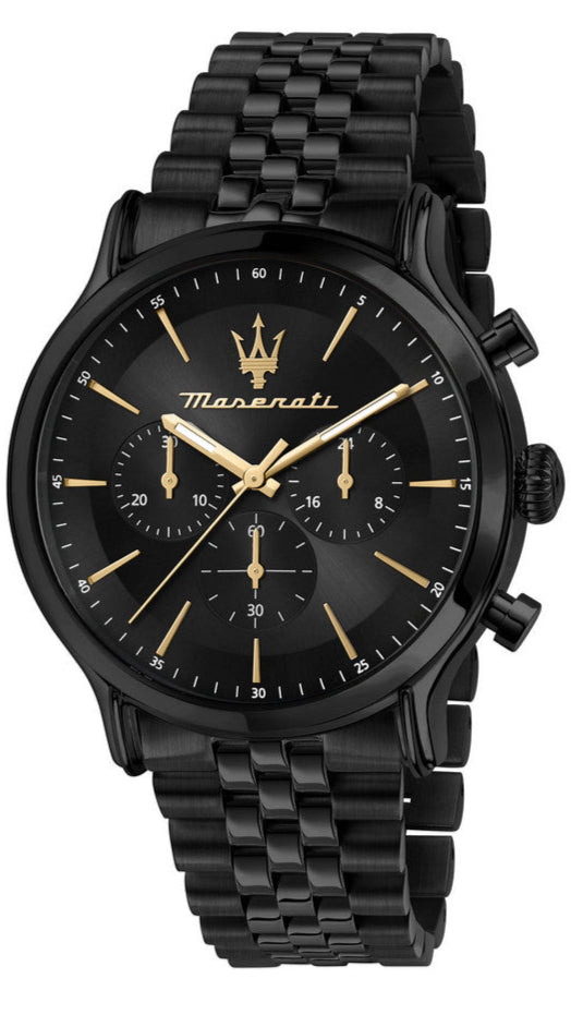  Shop Authentic Maserati Epoca Chronograph Limited Edition Black Dial Black Steel Strap Watch For Men - R8873618020 - Luxxuri
