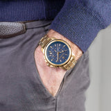  Shop Authentic Maserati Successo Chronograph Blue Dial Gold Steel Strap Watch For Men - R8873621021 - Luxxuri