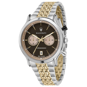  Shop Authentic Maserati Legend Chronograph 42mm Brown Dial Two Tone Steel Strap Watch For Men - R8873638003 - Luxxuri