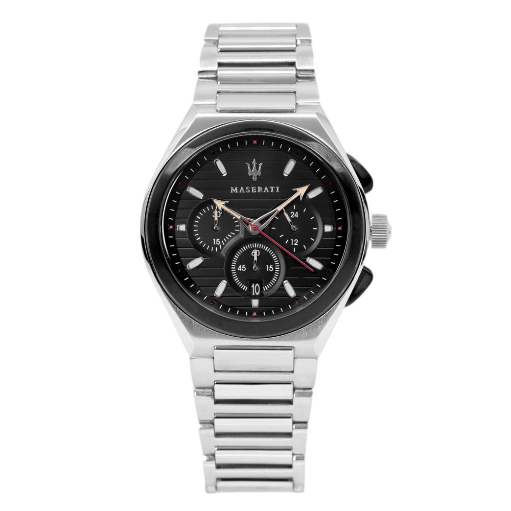  Shop Authentic Maserati Triconic Chronograph Black Dial Silver Steel Strap Watch For Men - R8873639002 - Luxxuri