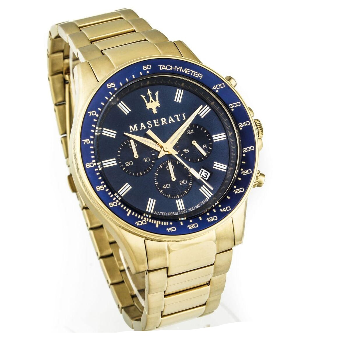  Shop Authentic Maserati SFIDA Analog Blue Dial Gold Stainless Steel Watch For Men - R8873640008 - Luxxuri