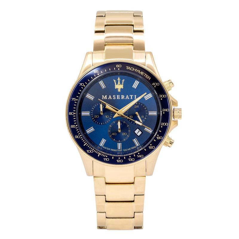  Shop Authentic Maserati SFIDA Analog Blue Dial Gold Stainless Steel Watch For Men - R8873640008 - Luxxuri