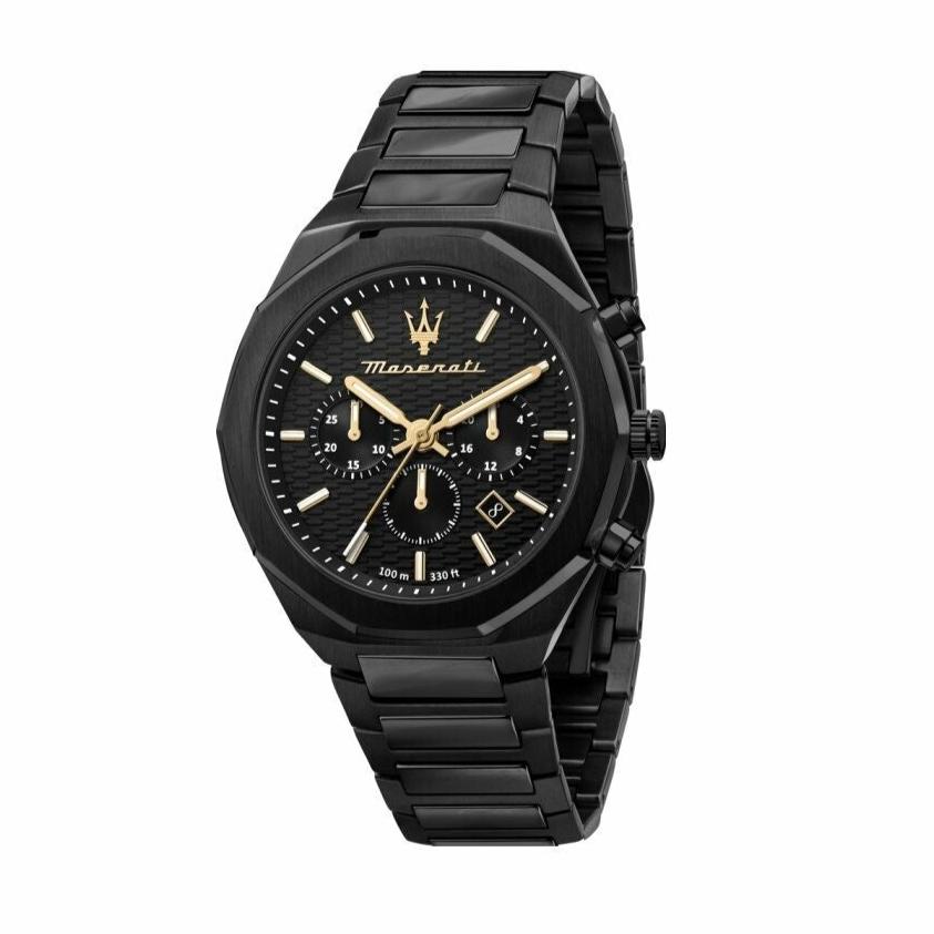  Shop Authentic Maserati Stile Chronograph Black Dial Black Steel Strap Watch For Men - R8873642005 - Luxxuri