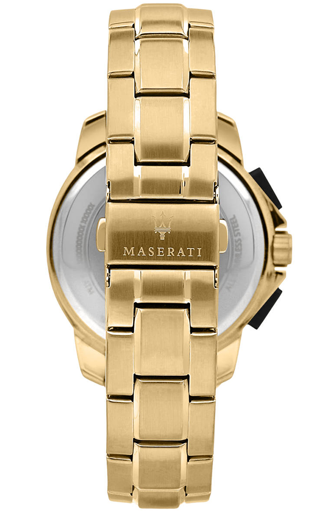  Shop Authentic Maserati Successo Black Dial Gold Stainless Steel Watch For Men - R8873645002 - Luxxuri
