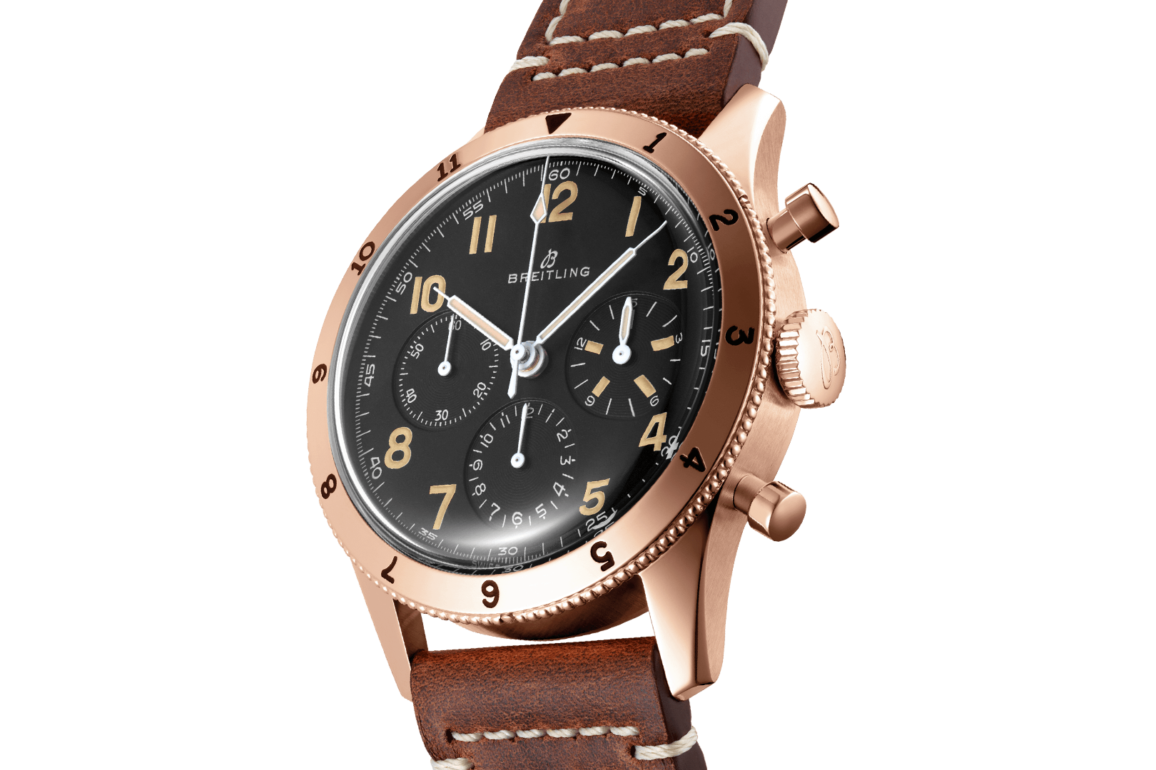  Shop Authentic Breitling Avi 1953 Edition Black Dial Brown Leather Strap Watch for Men - RB0920131B1X1 - Luxxuri