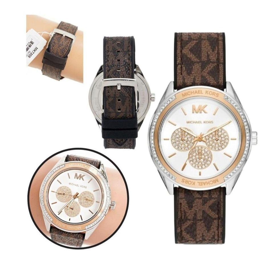  Shop Authentic Michael Kors Jessa Multifunction Silver Dial Brown Leather Strap Watch For Women - MK7205 - Luxxuri