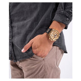  Shop Authentic Guess King Quartz Crystals Gold Dial Black Silicone Strap Watch For Men - GW0537G2 - Luxxuri