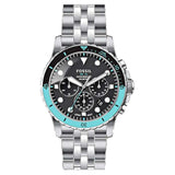  Shop Authentic Fossil FB-01 Chronograph Black Dial Silver Steel Strap Watch for Men - FS5827 - Luxxuri