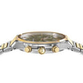 Salvatore Ferragamo Sapphire Chrono Green Dial Two Tone Steel Strap Watch for Men - SFME01223