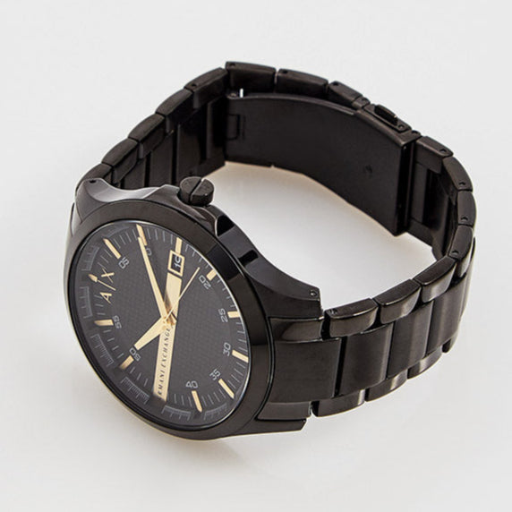  Shop Authentic Armani Exchange Hampton Chronograph Black Dial Black Steel Strap Watch For Men - AX2413 - Luxxuri