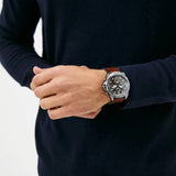  Shop Authentic Fossil Bronson Chronograph Grey Dial Brown Leather Strap Watch for Men - FS5855 - Luxxuri