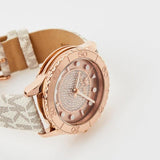  Shop Authentic Michael Kors Runway Quartz Rose Gold Dial White Leather Strap Watch For Women - MK6980 - Luxxuri
