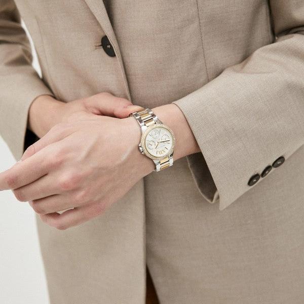  Shop Authentic Michael Kors Camille Multifunction Silver Dial Two Tone Steel Strap Watch For Women - MK6982 - Luxxuri