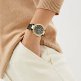  Shop Authentic Michael Kors Parker Chronograph Black Dial Black Leather Strap Watch For Women - MK6984 - Luxxuri