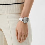  Shop Authentic Michael Kors Runway Three Hand White Dial White Leather Strap Watch For Women - MK6998 - Luxxuri