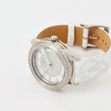  Shop Authentic Michael Kors Runway Three Hand White Dial White Leather Strap Watch For Women - MK6998 - Luxxuri