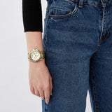  Shop Authentic Michael Kors Everest Chronograph Gold Dial Gold Steel Strap Watch For Women - MK7210 - Luxxuri