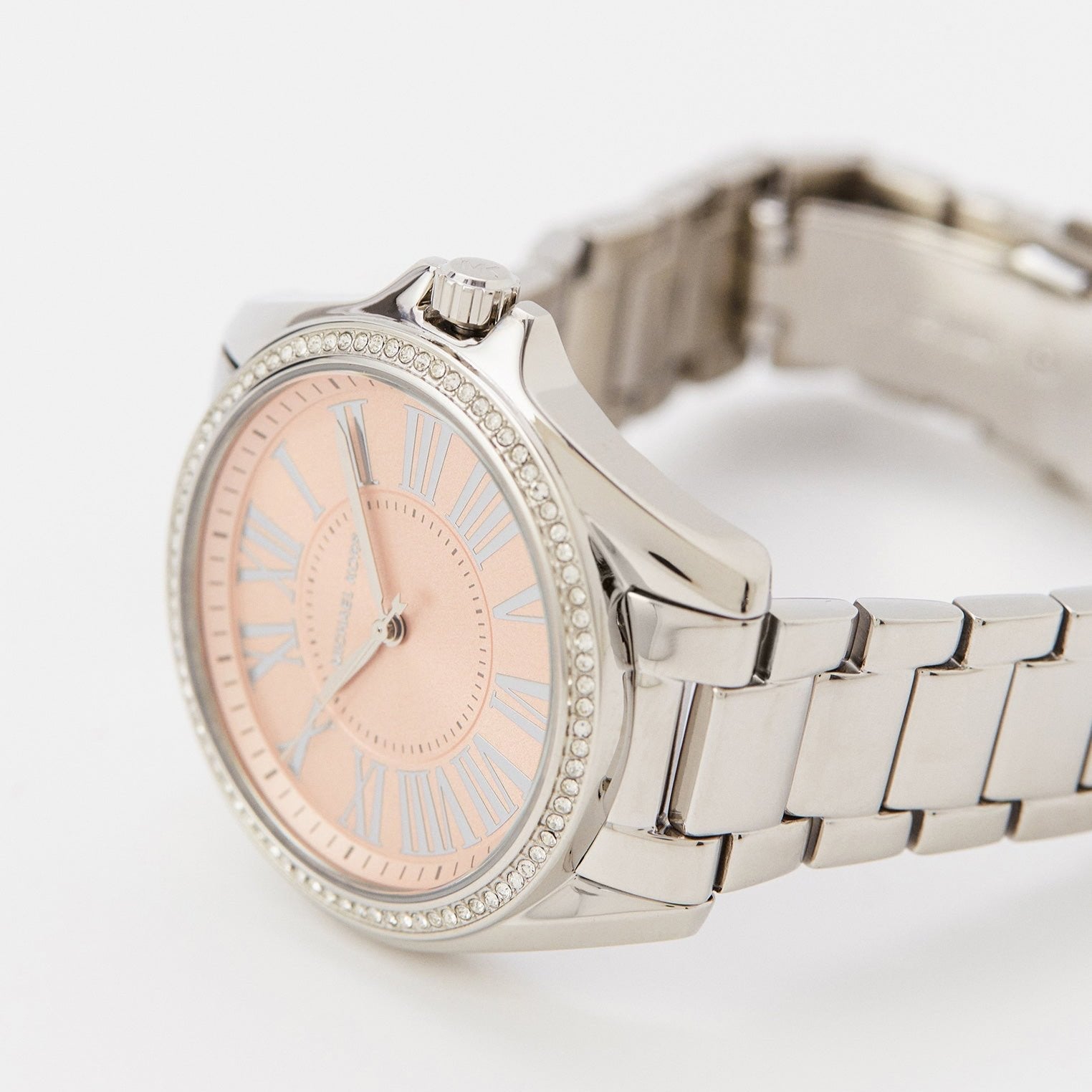  Shop Authentic Michael Kors Kacie Three Hand Pink Dial Silver Steel Strap Watch for Women - MK6929 - Luxxuri