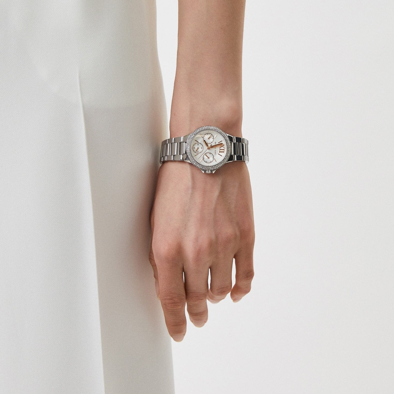  Shop Authentic Michael Kors Camille Chronograph White Dial Silver Steel Strap Watch For Women - MK7198 - Luxxuri