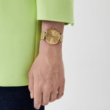  Shop Authentic Armani Exchange Lola Analog Gold Dial Gold Mesh Strap Watch For Women - AX5536 - Luxxuri