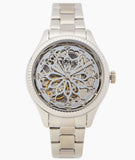 Shop Authentic Fossil Rye Automatic Skeleton Silver Dial Silver Steel Strap Watch for Women - BQ3753 - Luxxuri
