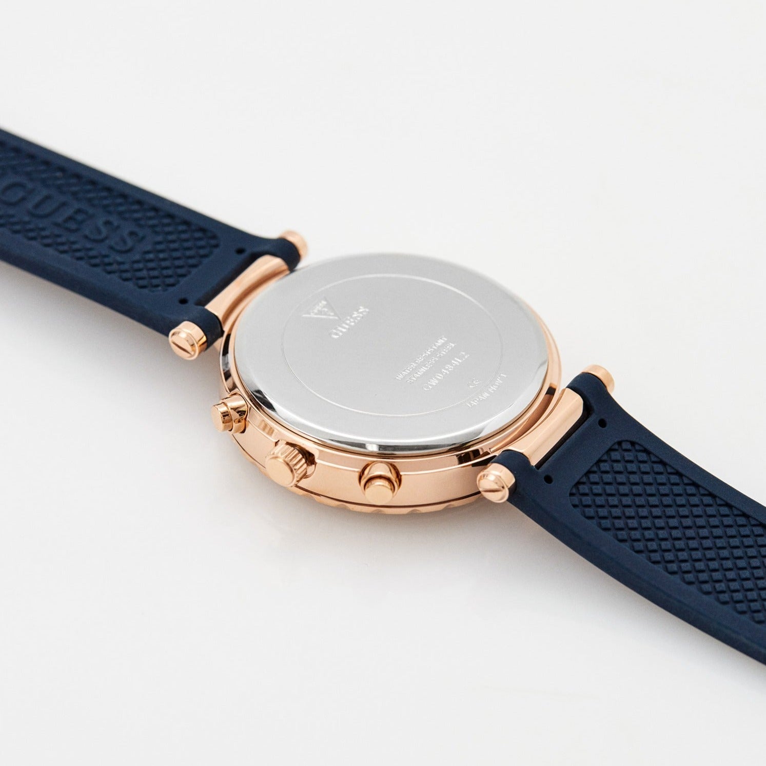  Shop Authentic Guess Solistice Diamonds Roe Gold Dial Black Rubber Strap Watch for Women - GW0484L2 - Luxxuri