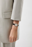  Shop Authentic Emporio Armani Cleo Three-Hand Mother of Pearl Dial Black Leather Strap Watch For Women - AR11485 - Luxxuri