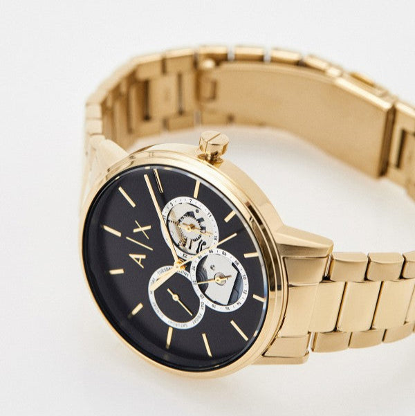  Shop Authentic Armani Exchange Cayde Chronograph Black Dial Gold Steel Strap Watch for Men - AX2747 - Luxxuri