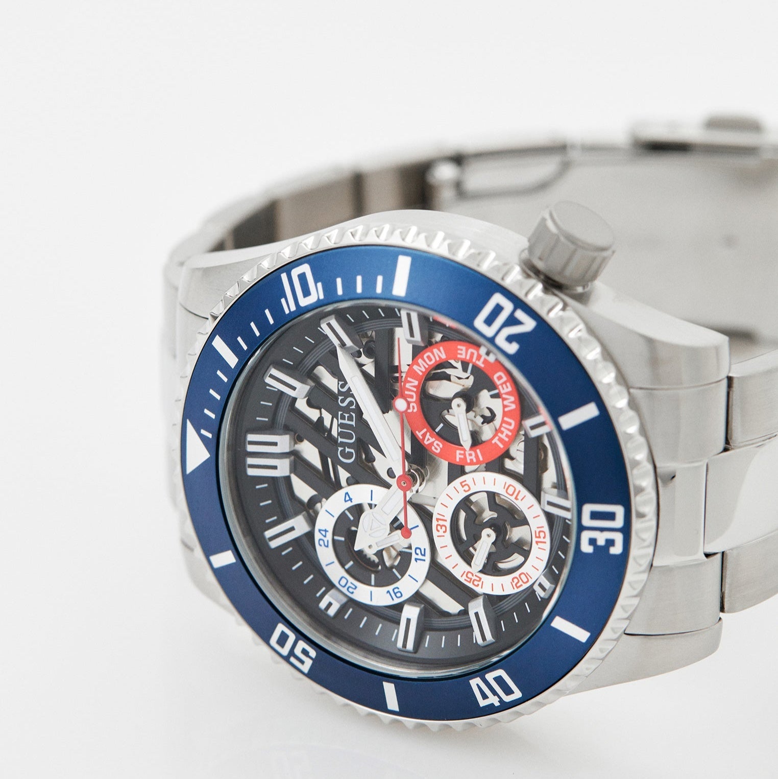  Shop Authentic Guess Axle Multifunction Black Dial Silver Steel Strap Watch For Men - GW0488G1 - Luxxuri