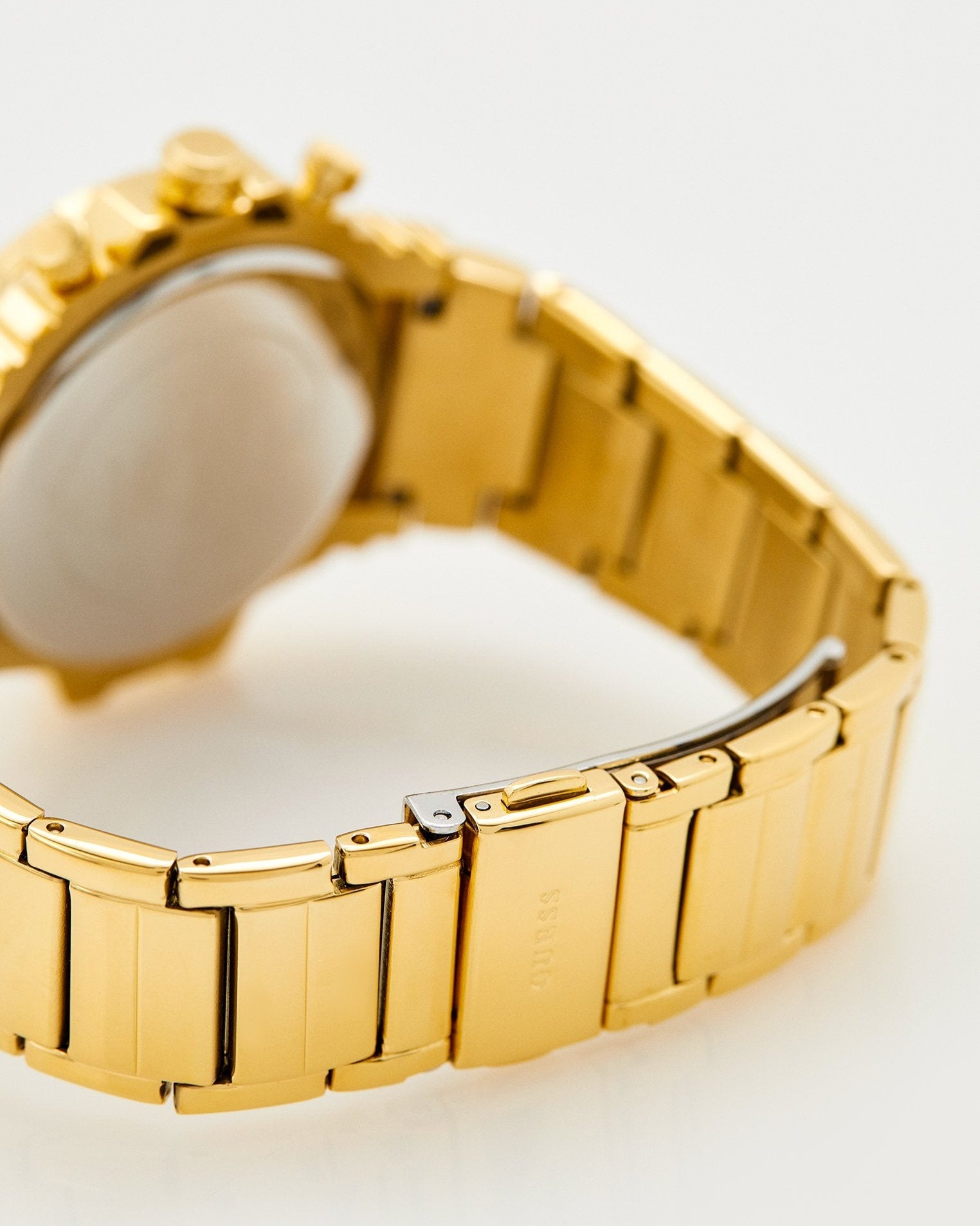  Shop Authentic Guess Fusion Chronograph Gold Dial Gold Steel Strap Watch for Women - GW0552L2 - Luxxuri