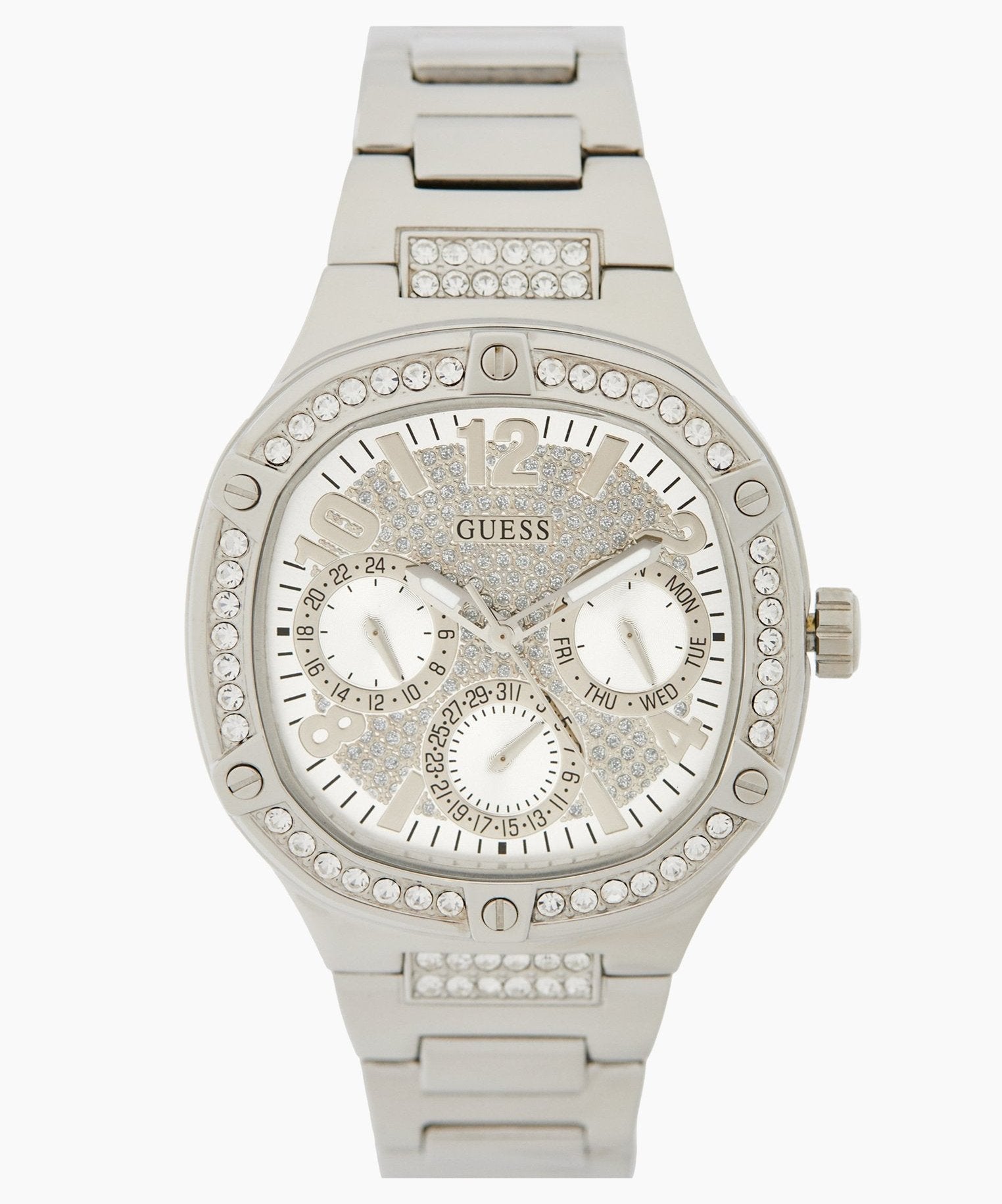  Shop Authentic Guess Duchess Quartz Silver Dial Silver Steel Strap Watch For Women - GW0558L1 - Luxxuri