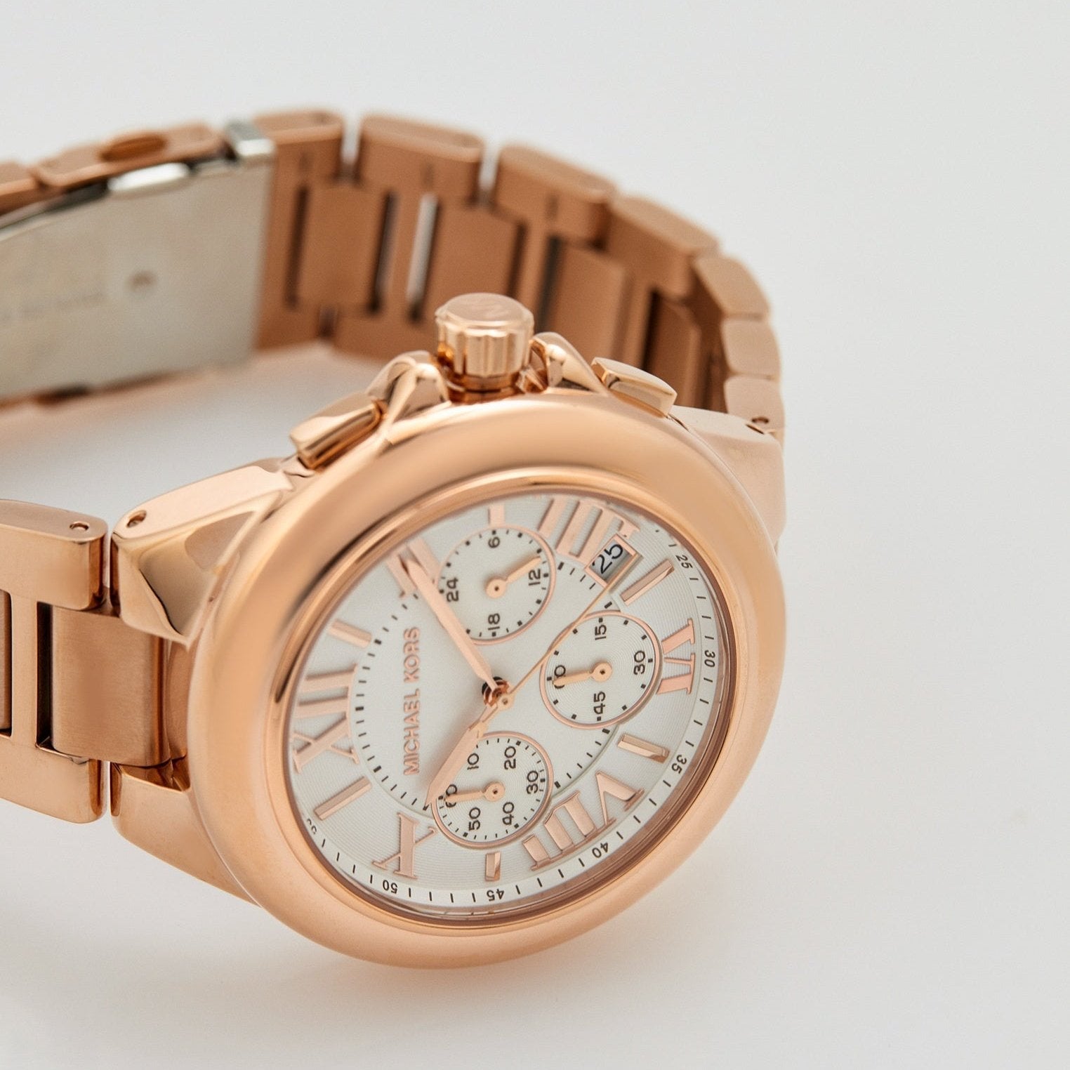 Shop Authentic Michael Kors Camille Chronograph White Dial Rose Gold Steel Strap Watch For Women - MK7271 - Luxxuri
