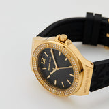  Shop Authentic Michael Kors Mini Lennox Quartz Black Dial Black Silicone Strap Watch For Women - MK7281 - Luxxuri