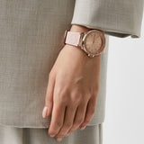  Shop Authentic Michael Kors Mini Lennox Three-Hand Rose Gold Dial Pink Silicone Strap Watch For Women - MK7282 - Luxxuri