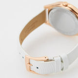  Shop Authentic Michael Kors Harlowe Analog Rose Gold Dial White Leather Strap Watch For Women - MK2989 - Luxxuri