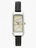  Shop Authentic Michael Kors Empire Three-Hand Silver Dial Black Leather Strap Watch For Women - MK4722 - Luxxuri
