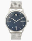  Shop Authentic Emporio Armani Minimalist Quartz Blue Dial Silver Steel Strap Watch For Men - AR11571 - Luxxuri