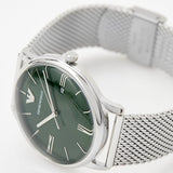  Shop Authentic Emporio Armani Minimalist Quartz Green Dial Silver Mesh Bracelet Watch For Men - AR11578 - Luxxuri