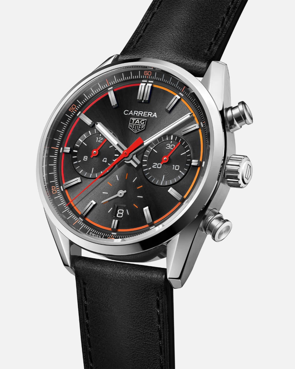  Shop Authentic Tag Heuer Carrera Chronograph Black Dial Black Leather Strap Watch for Men - CBN201C.FC6542 - Luxxuri