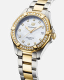  Shop Authentic Tag Heuer Aquaracer Diamonds Mother of Pearl Dial Two Tone Steel Strap Watch for Women - WBD1323.BB0320 - Luxxuri