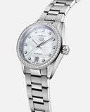  Shop Authentic Tag Heuer Carrera Date Diamonds Mother of Pearl Dial Silver Steel Strap Watch for Women - WBN2414.BA0621 - Luxxuri