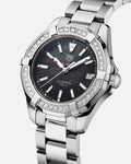  Shop Authentic Tag Heuer Aquaracer Quartz Diamonds Black Dial Silver Steel Strap Watch for Women - WAY131P.BA0748 - Luxxuri