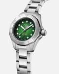  Shop Authentic Tag Heuer Aquaracer Professional 200 Automatic Diamond Green Dial Silver Steel Strap Watch for Women - WBP2415.BA0622 - Luxxuri