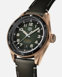  Shop Authentic Tag Heuer Autavia Calibre 5 Automatic Olive Green Dial Green Leather Strap Watch for Men - WBE5190.FC8268 - Luxxuri